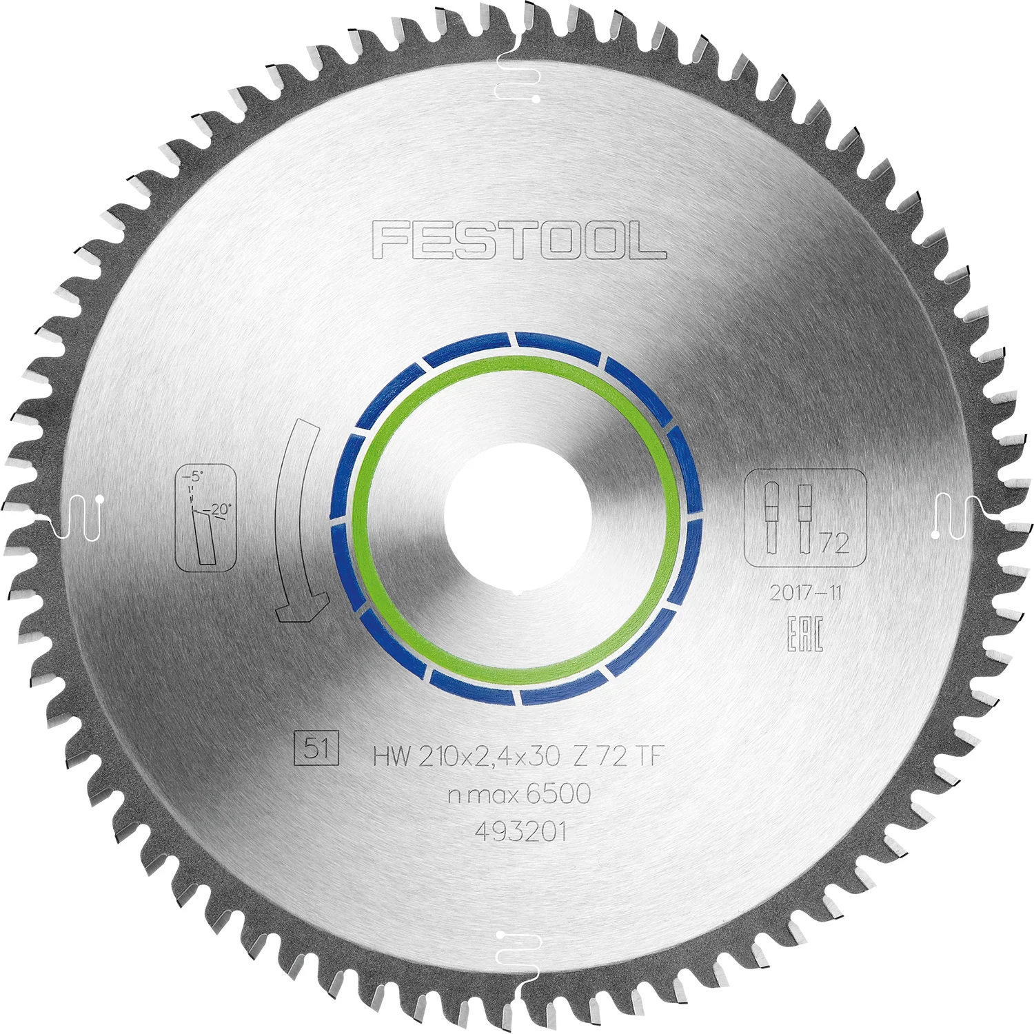 Festool Циркулярен диск ALUMINIUM-PLASTICS HW 210x2,4x30 TF72 493201