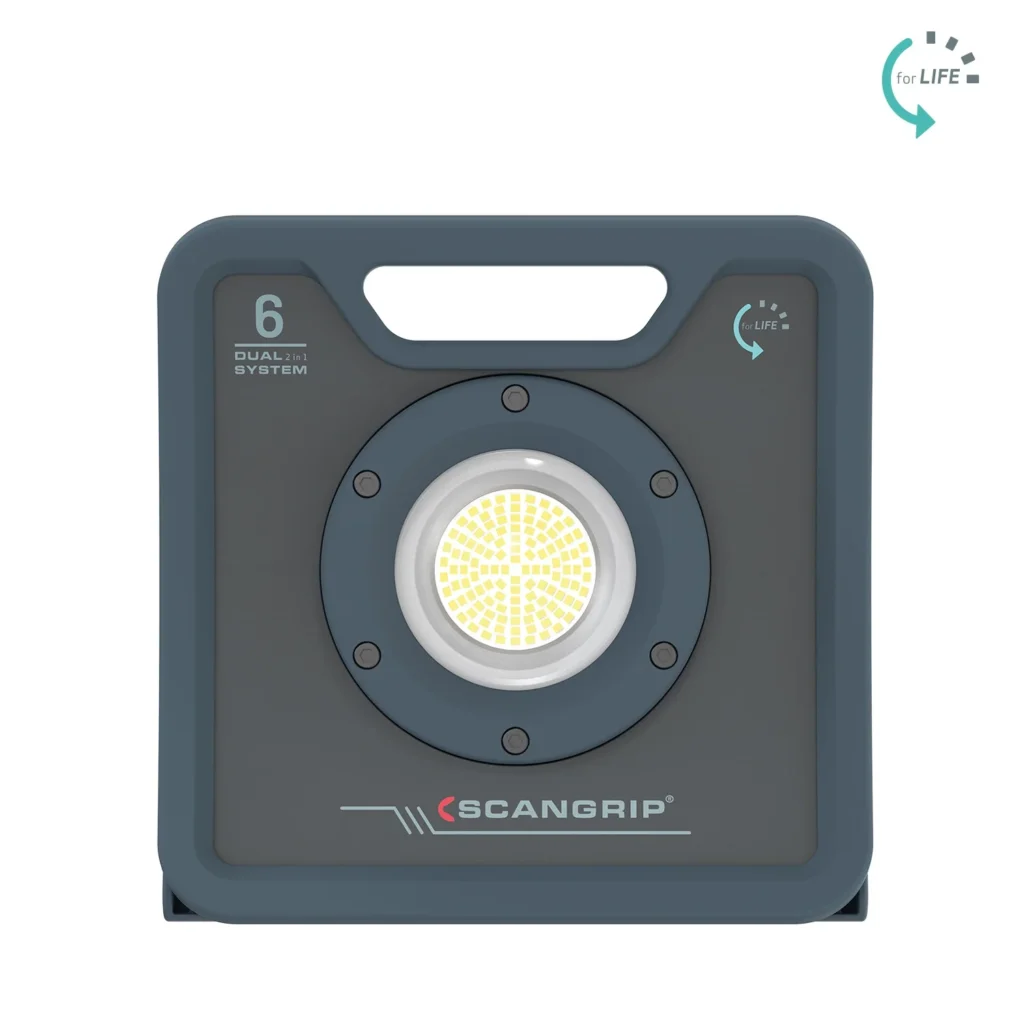 Scangrip LED прожектор акумулаторен NOVA 6 C+R 03.6205 – 6000 lm, с кабел и батерия