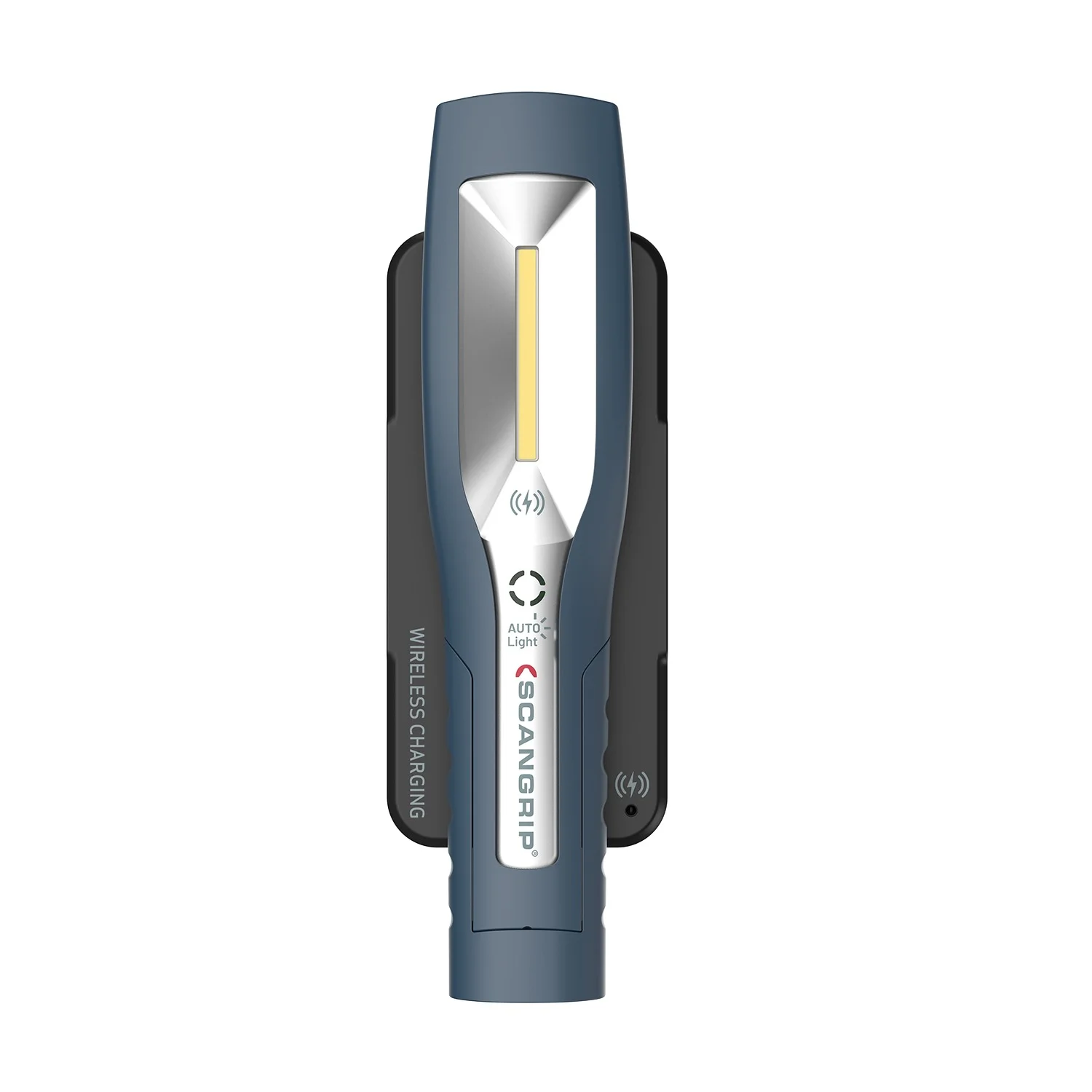 Scangrip MAG PRO WIRELESS върху безжичната зарядна подложка