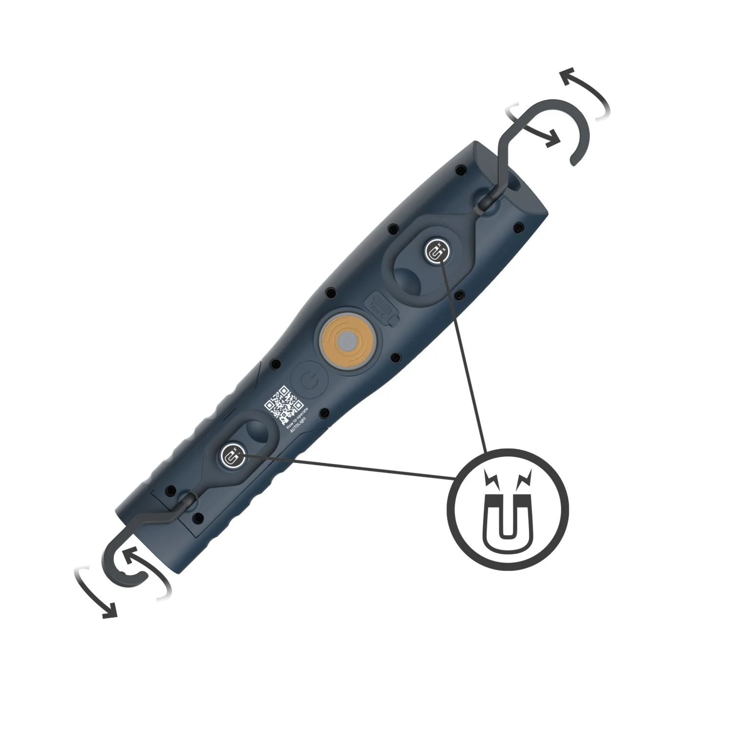 Scangrip MAG PRO WIRELESS – вградени магнити и две прибиращи се куки